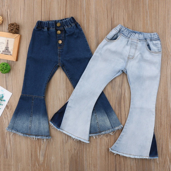 Buy Alie NK Shopping Girls Bell Bottom Denim Jeans (8-9 Years, Black) at  Amazon.in